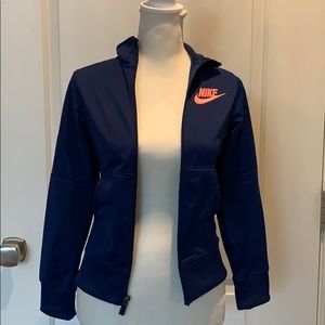 Girls NIKE navy blue light warmup jacket